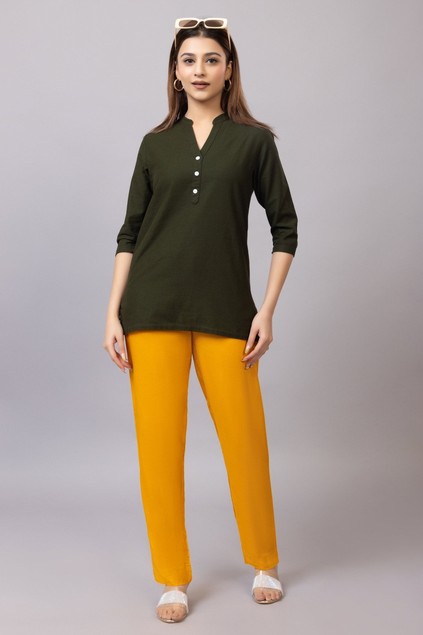 Mustard rayon pant [ 100% Rayon, Liva Certified ] - Rayon pants
