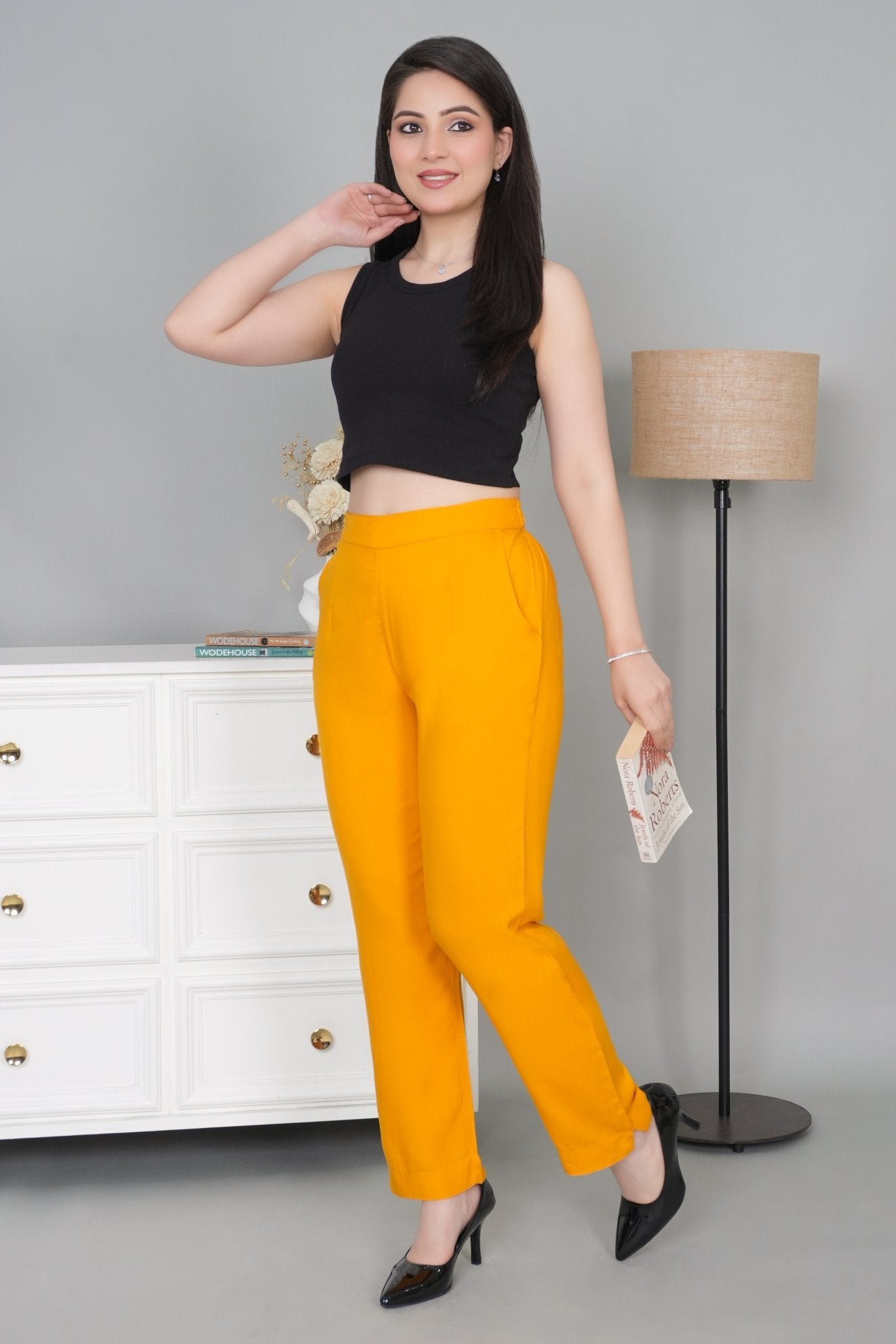 Mustard rayon pant [ 100% Rayon, Liva Certified ] - Rayon pants