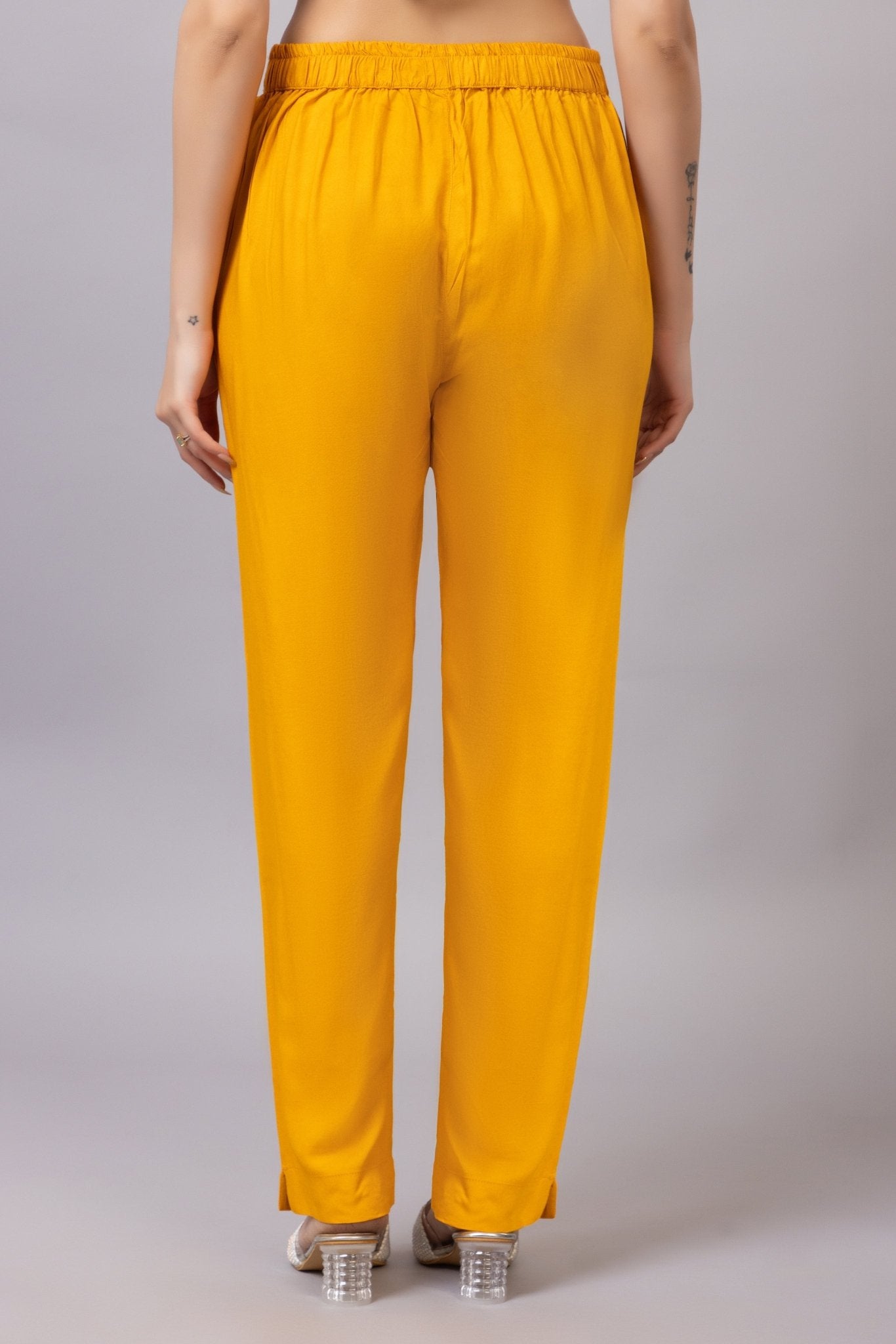 Mustard rayon pant [ 100% Rayon, Liva Certified ] - Rayon pants
