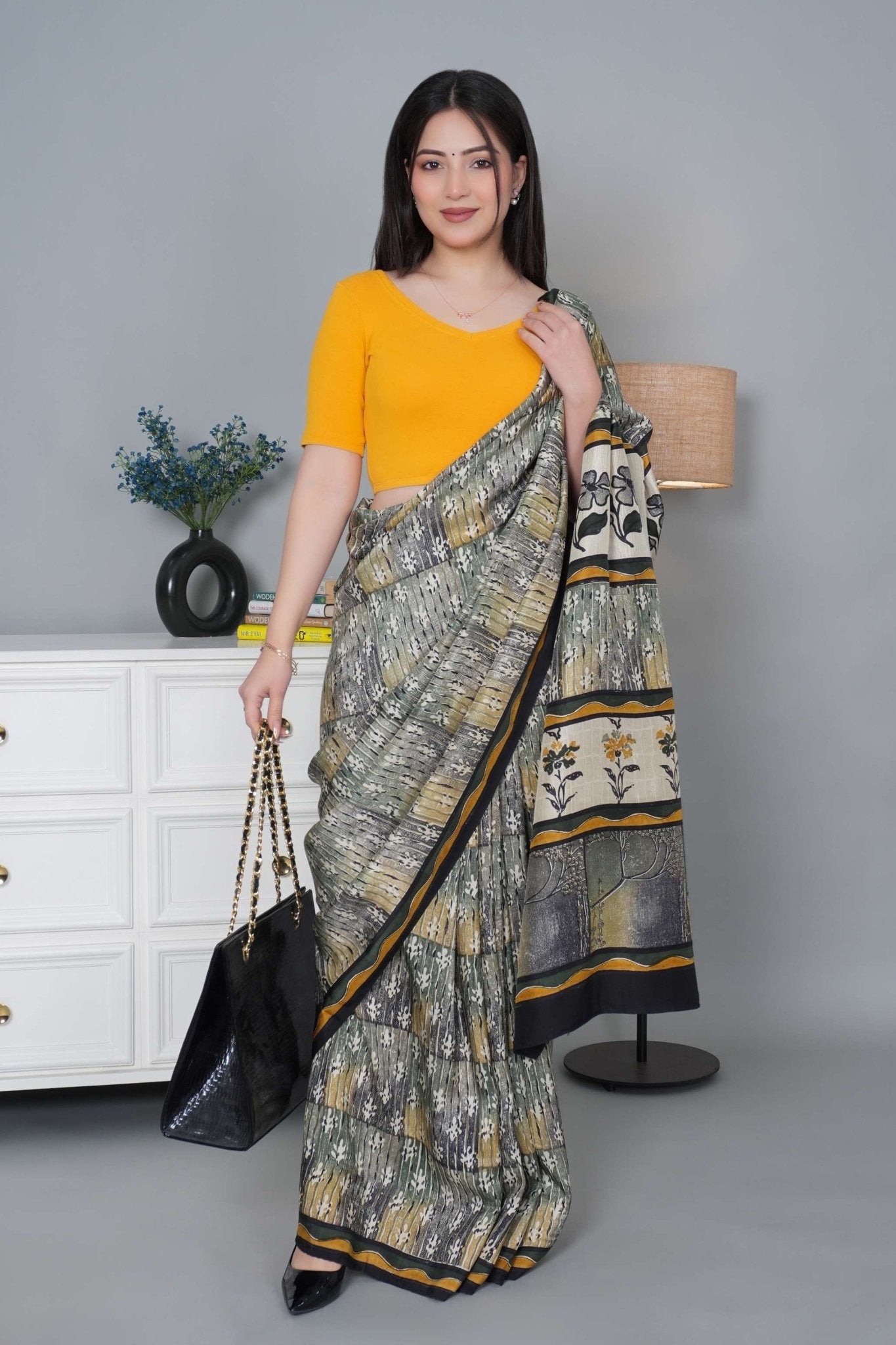 Mustard Rib Blouse [ 100% USA HQ Cotton, 280 GSM non transparent fabric ] - Rib blouse