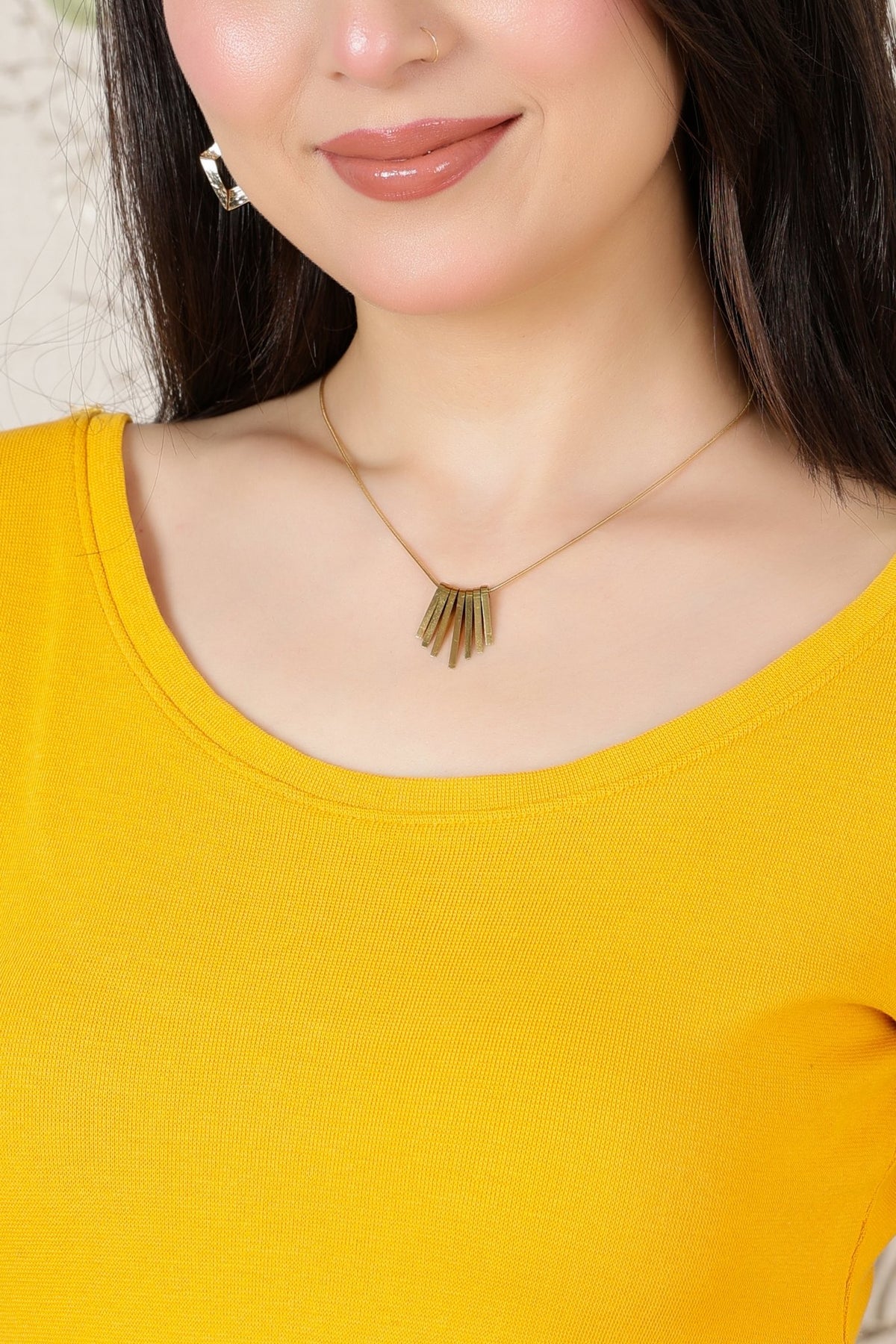 Mustard Rib Roundneck Half Sleeve Blouse [ 100% USA HQ Cotton, 280 GSM non transparent fabric ] -Rib blouse