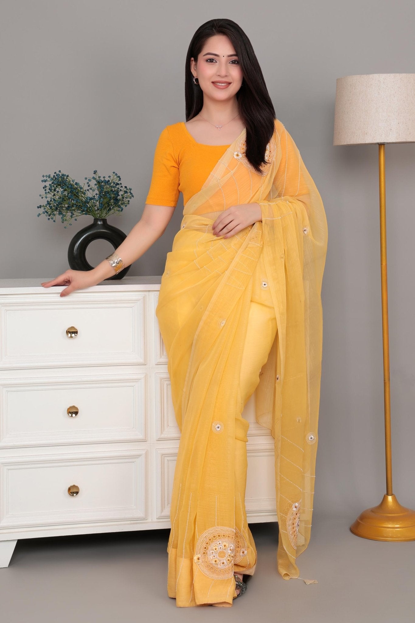 Mustard Rib Square Neck Half Sleeve Blouse [ 100% USA HQ Cotton, 280 GSM non transparent fabric ] -Rib blouse
