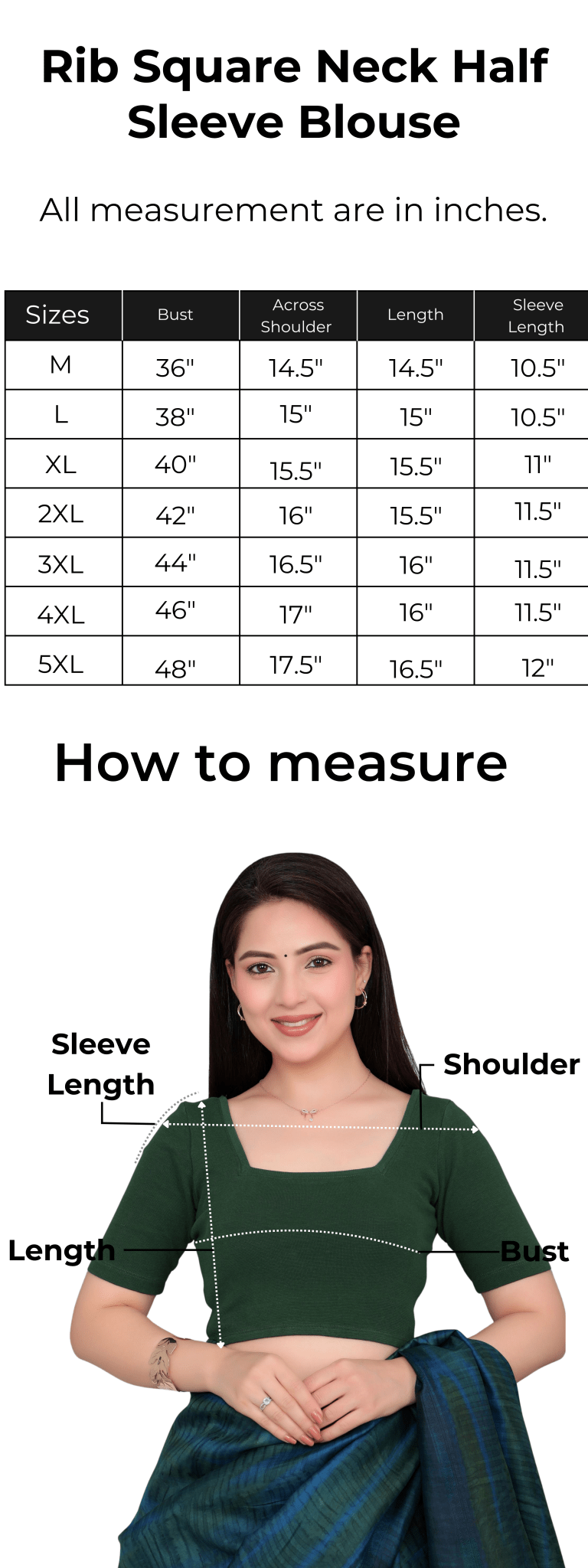Mustard Rib Square Neck Half Sleeve Blouse [ 100% USA HQ Cotton, 280 GSM non transparent fabric ] -Rib blouse