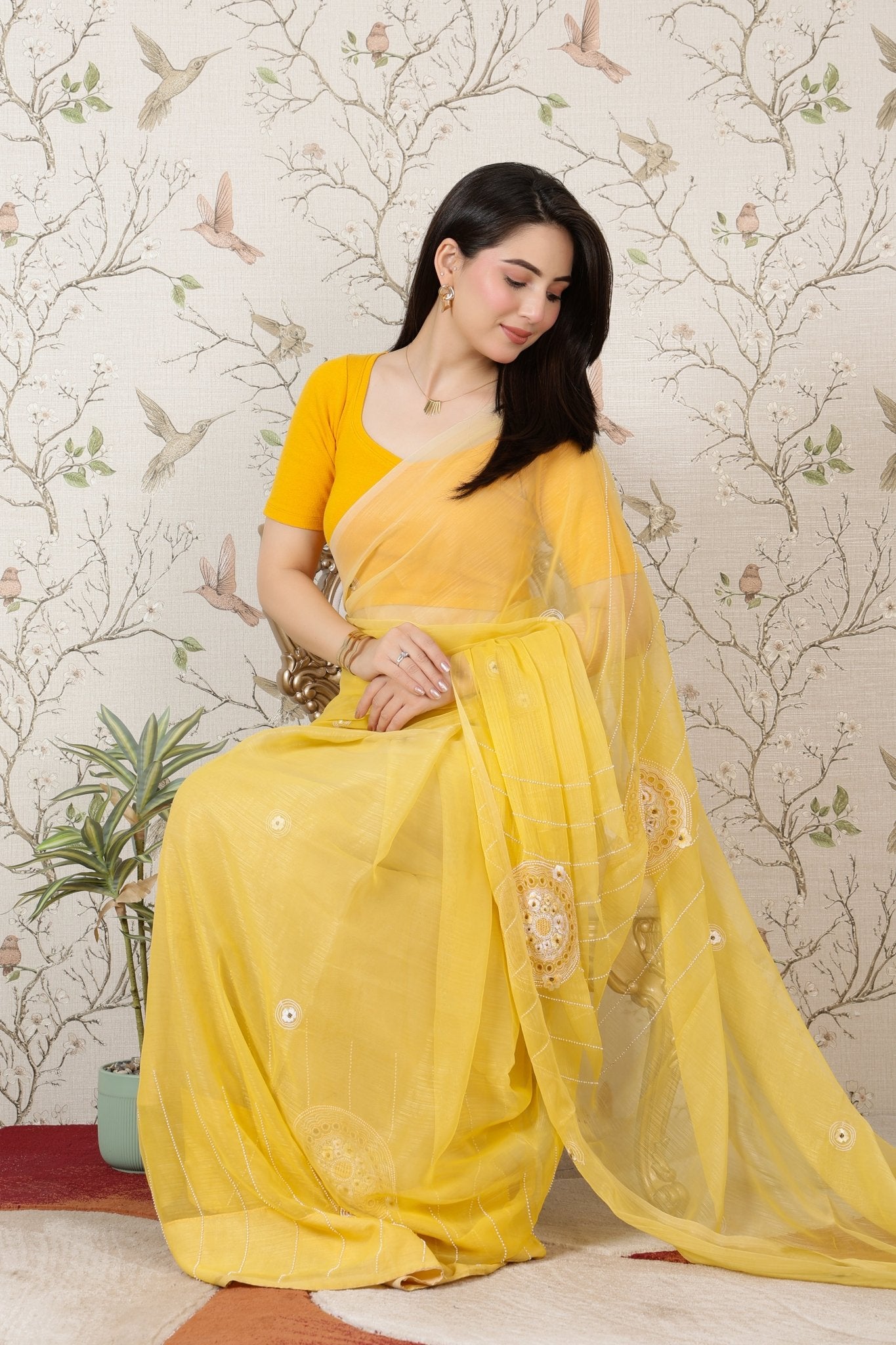 Mustard Rib Sweet Heart Neck Half Sleeve Blouse [ 100% USA HQ Cotton, 280 GSM non transparent fabric ] -Rib blouse