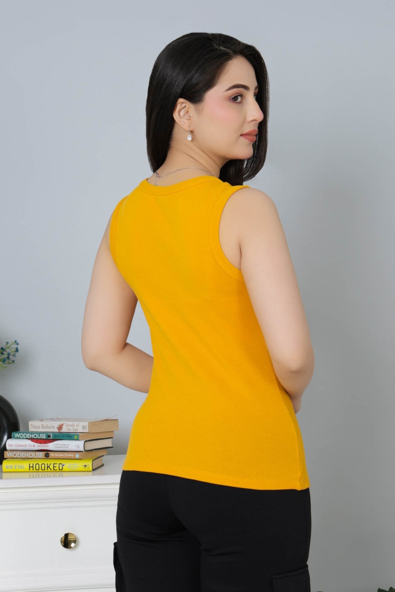 Mustard Rib Top [ 280 GSM non transparent fabric ] - Rib top