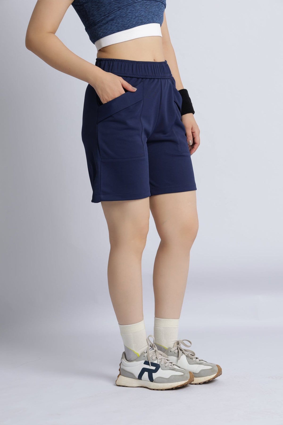 Navy active relax shorts -Active relax shorts