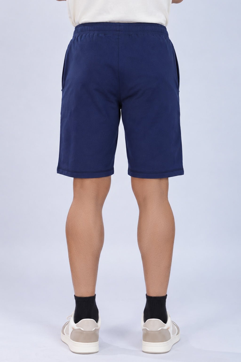 Navy all day shorts with extra comfort. [100% Cotton Lycra] -All day home shorts