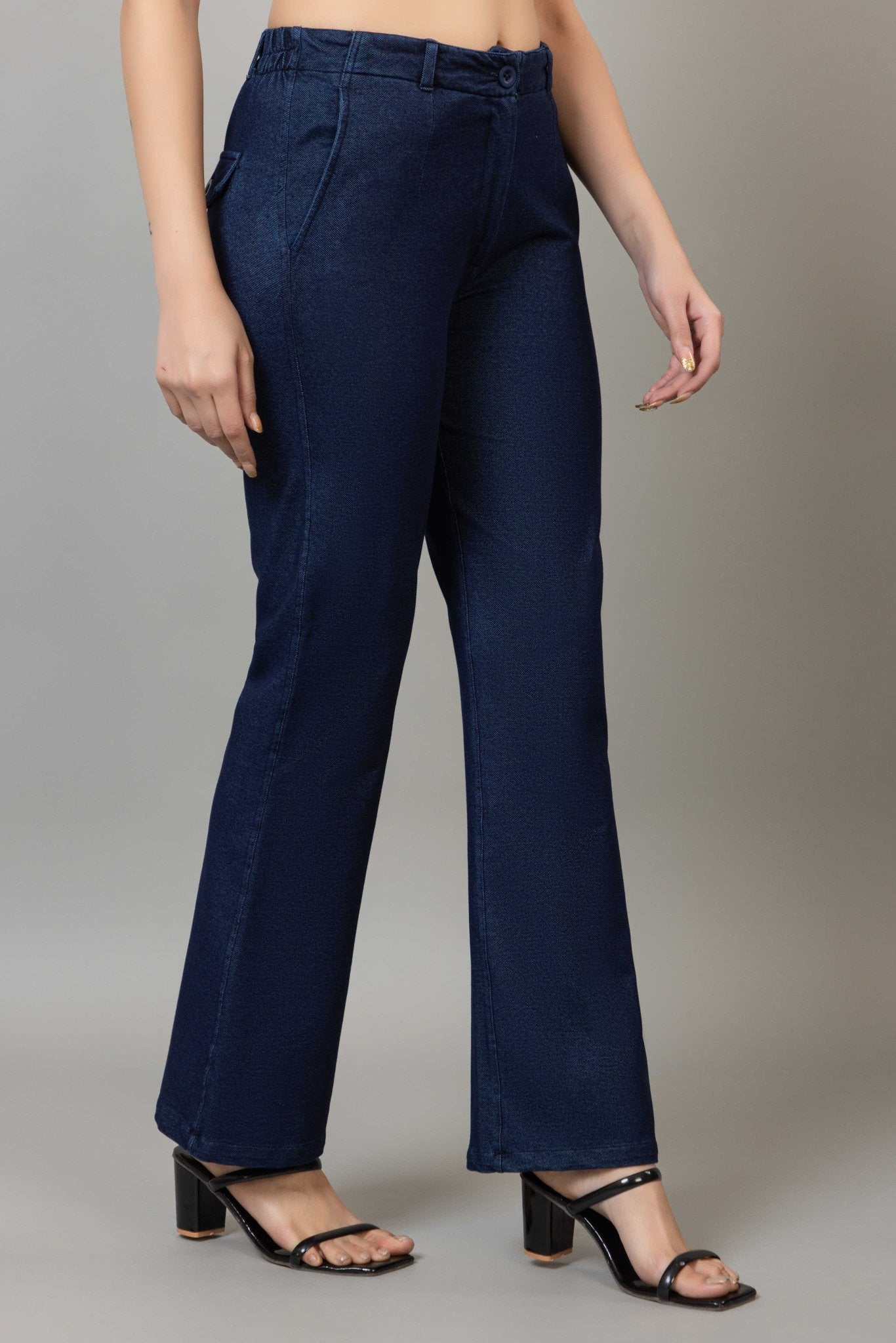 Navy denim bootcut flare pant - Denim bootcut flare pants