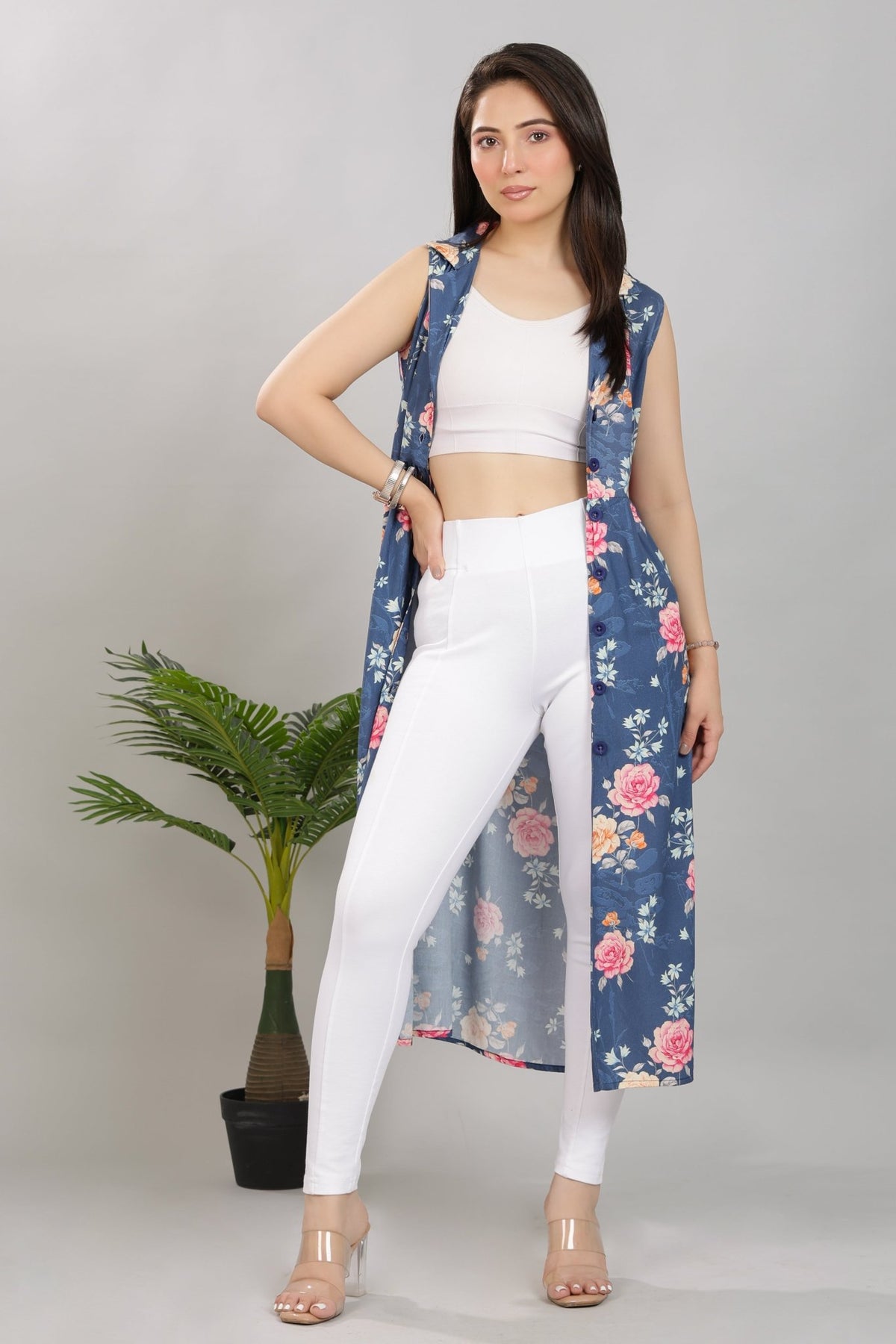Navy Floral Breeze Shirt Dress [100% pure rayon] -floral breeze shirt dress