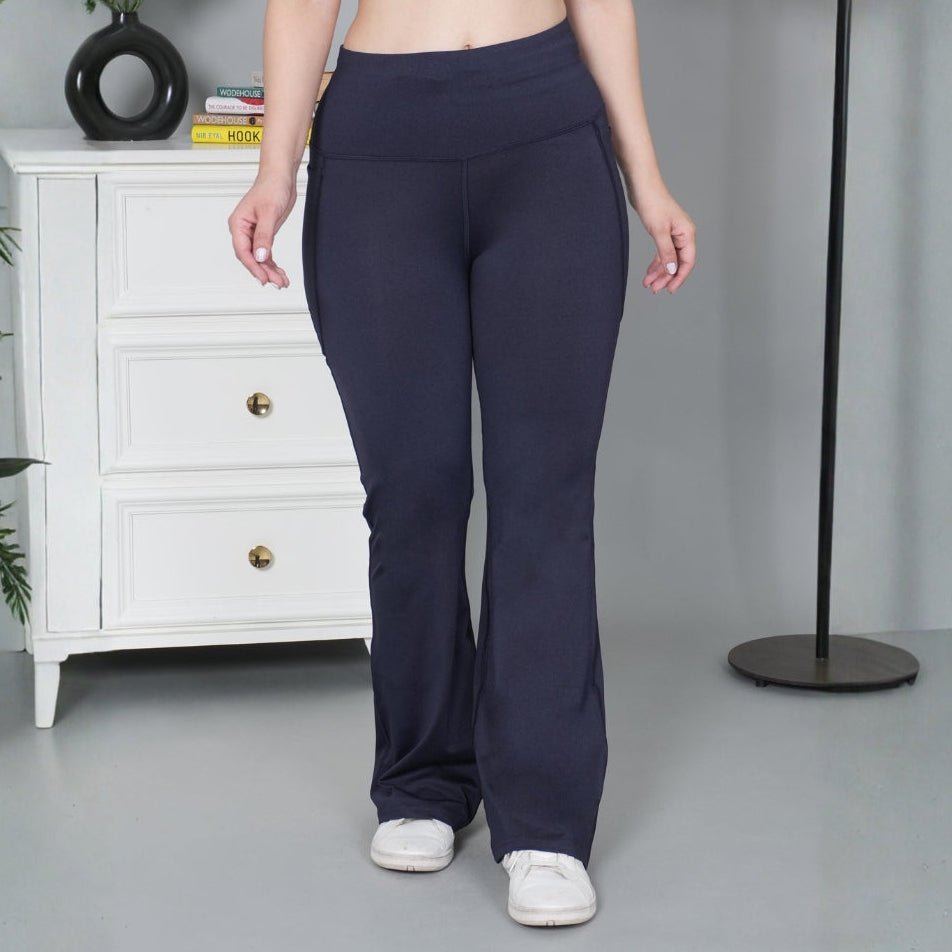 Navy melange Active Flare Pants - Active flare pants