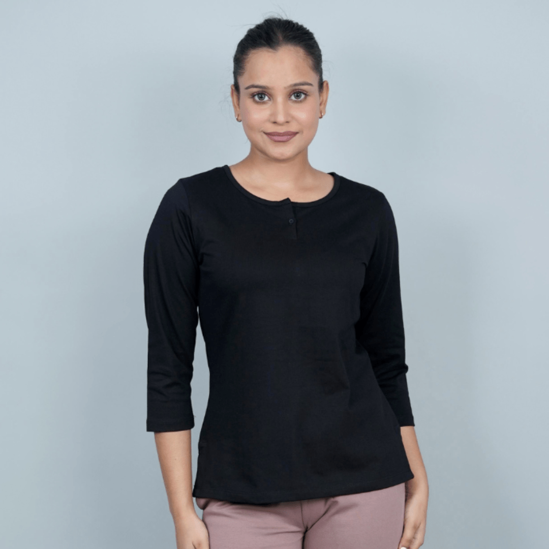 Non transparent 220 gsm thick Henley Tshirt [Pack of 3 at just 1499] - Henley Tshirt
