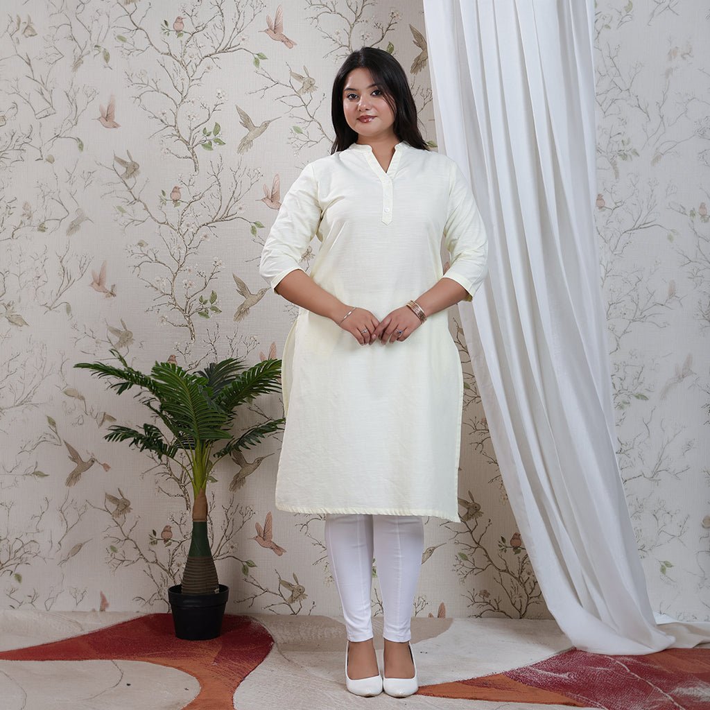 Off White Linen Long kurta -Long kurta