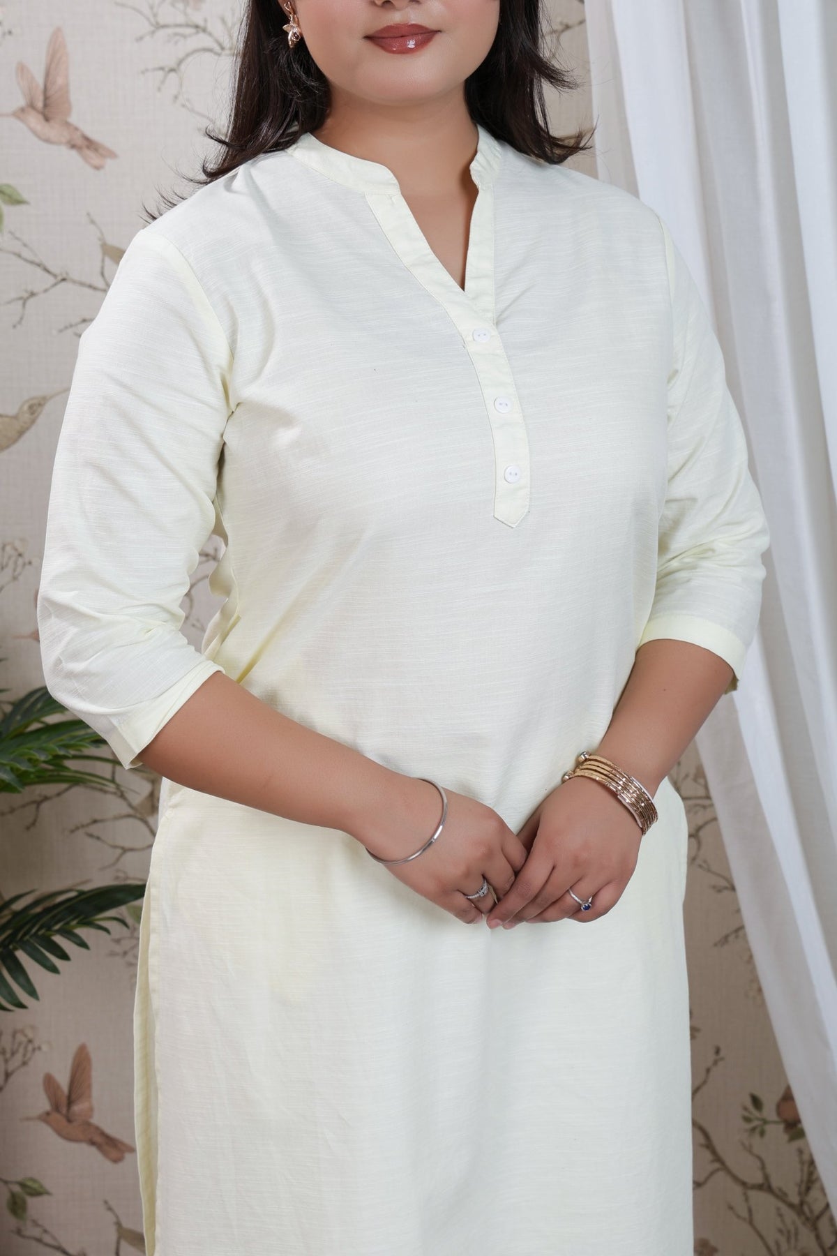 Off White Linen Long kurta -Long kurta