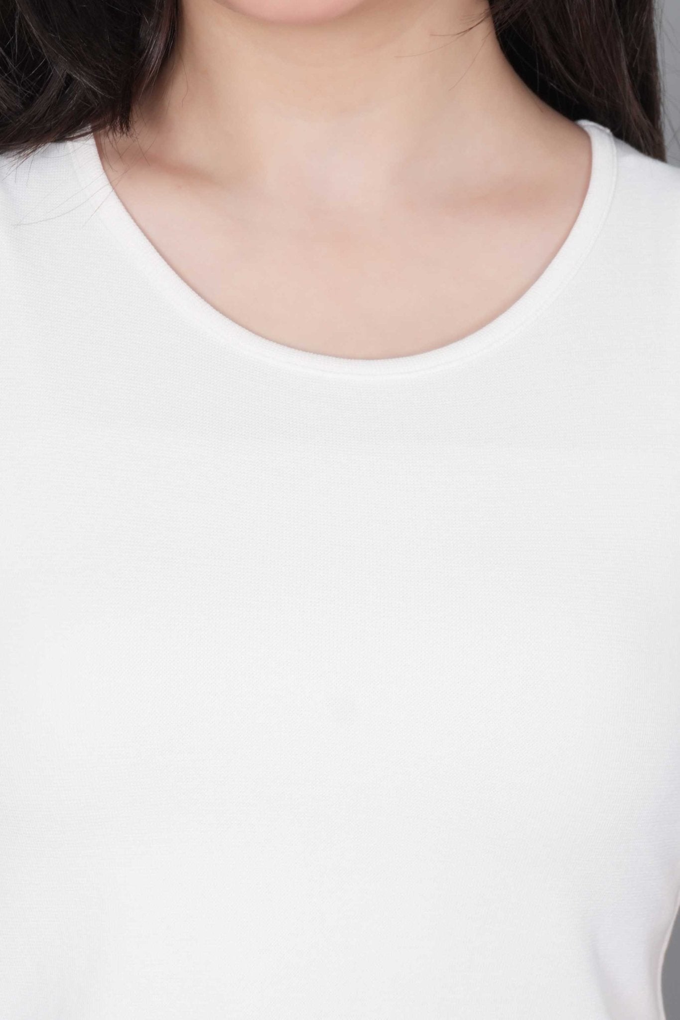 Off white Rib Crop Tshirt Blouse [ 100% USA HQ Cotton, 280 GSM non transparent fabric ] - Rib crop tshirt blouse