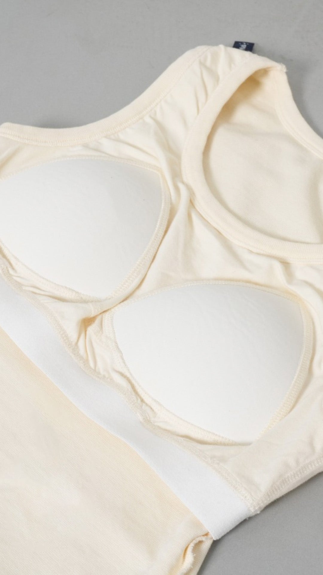 Off White Rib Padded Vest [ 280 GSM non transparent fabric ] - Rib padded vest