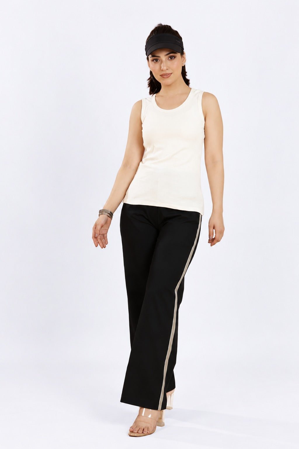 Off White Rib Top [ 280 GSM non transparent fabric ] -Rib top