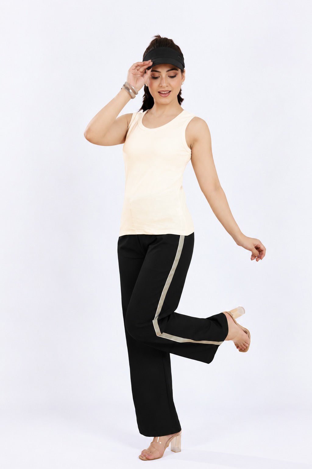 Off White Rib Top [ 280 GSM non transparent fabric ] -Rib top