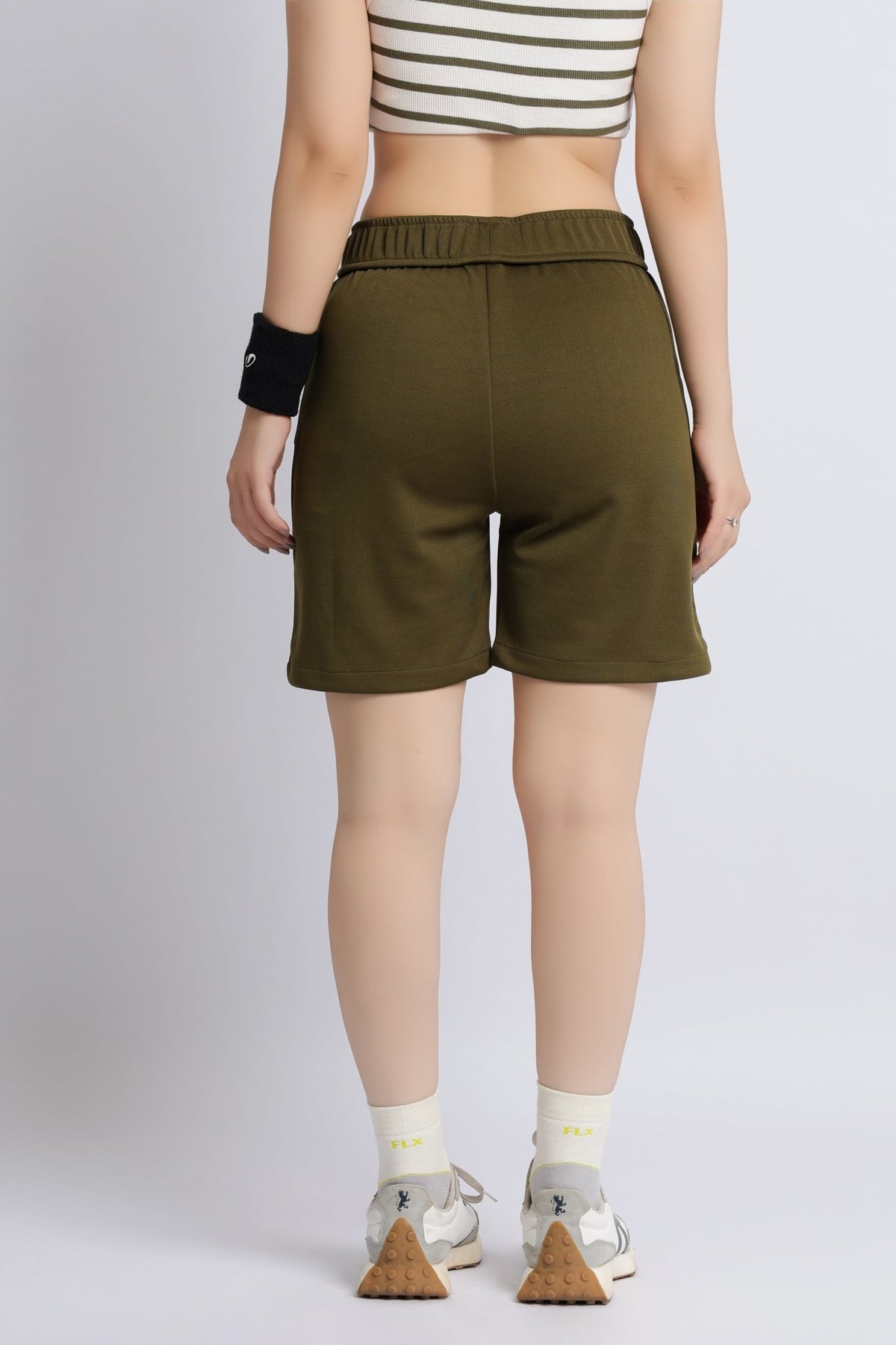 Olive active relax shorts -Active relax shorts