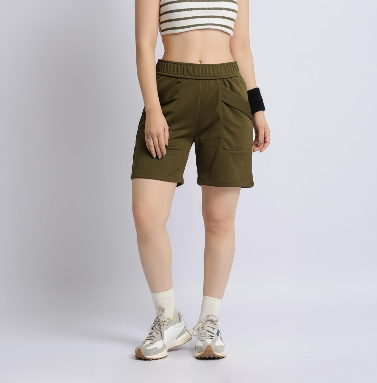 Olive active relax shorts -Active relax shorts