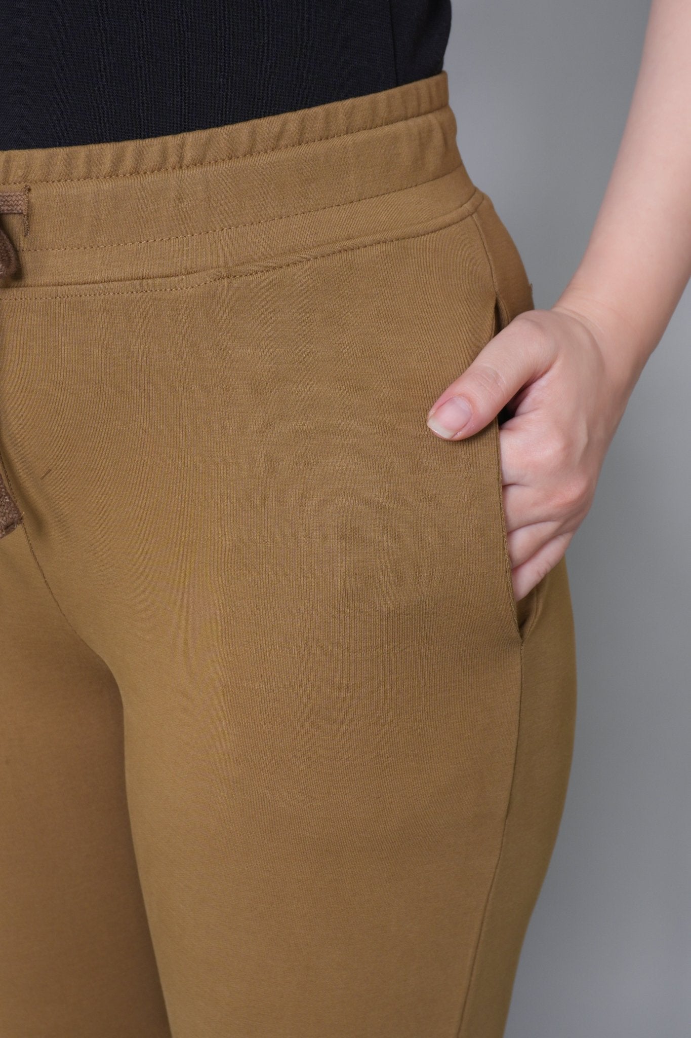 Olive all day home pants with extra comfort. [100% Cotton Lycra] - All day home pant