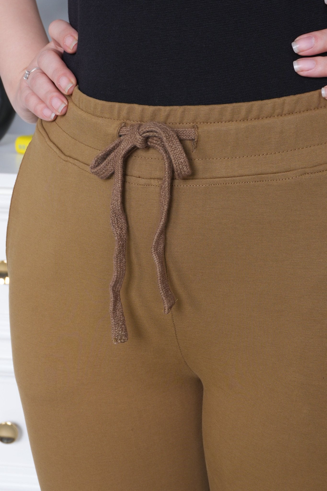 Olive all day home pants with extra comfort. [100% Cotton Lycra] - All day home pant
