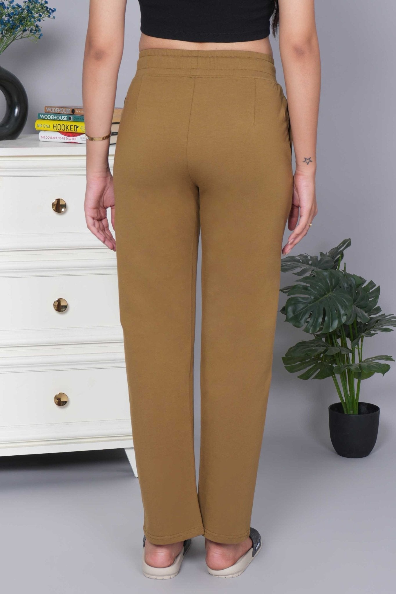 Olive all day home pants with extra comfort. [100% USA HQ Cotton Lycra] - All day home pant