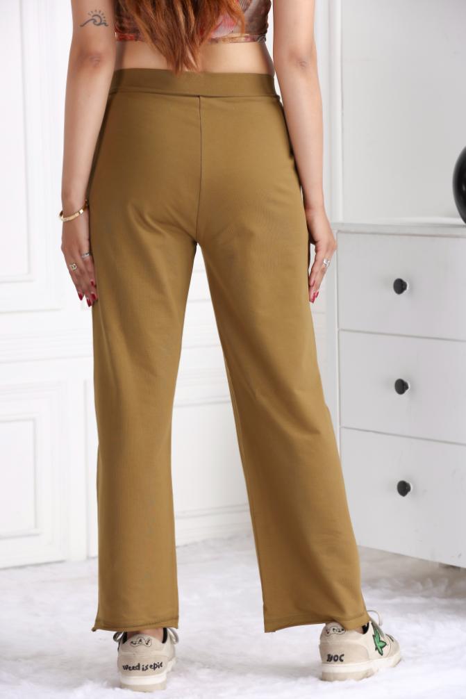 Olive all day wide flare pants with extra comfort. [100% USA HQ Cotton Lycra] extra flare. - All day wide flare pant