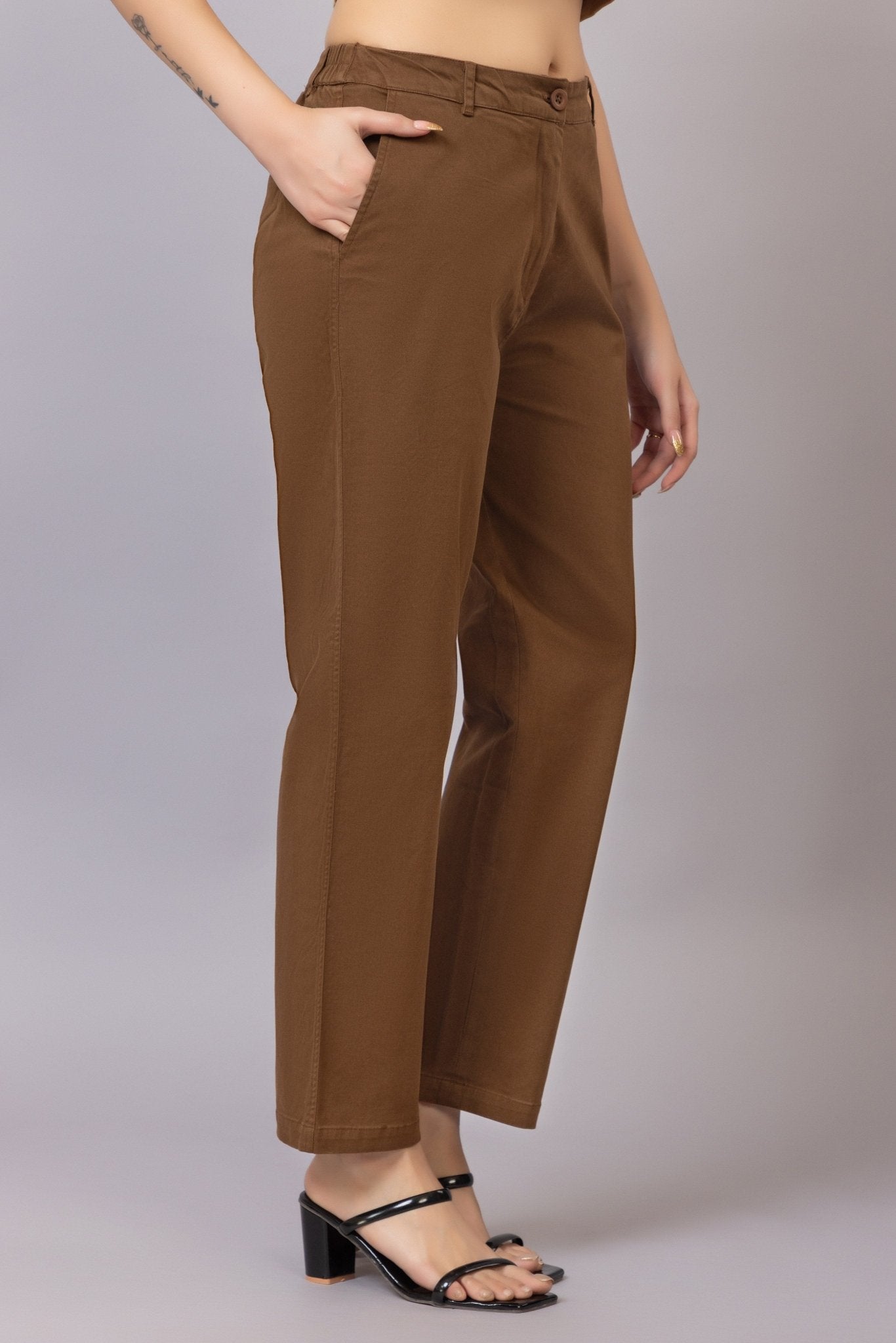 Olive chinos pants with extra comfort. [100% USA HQ Cotton Lycra] - Chinos