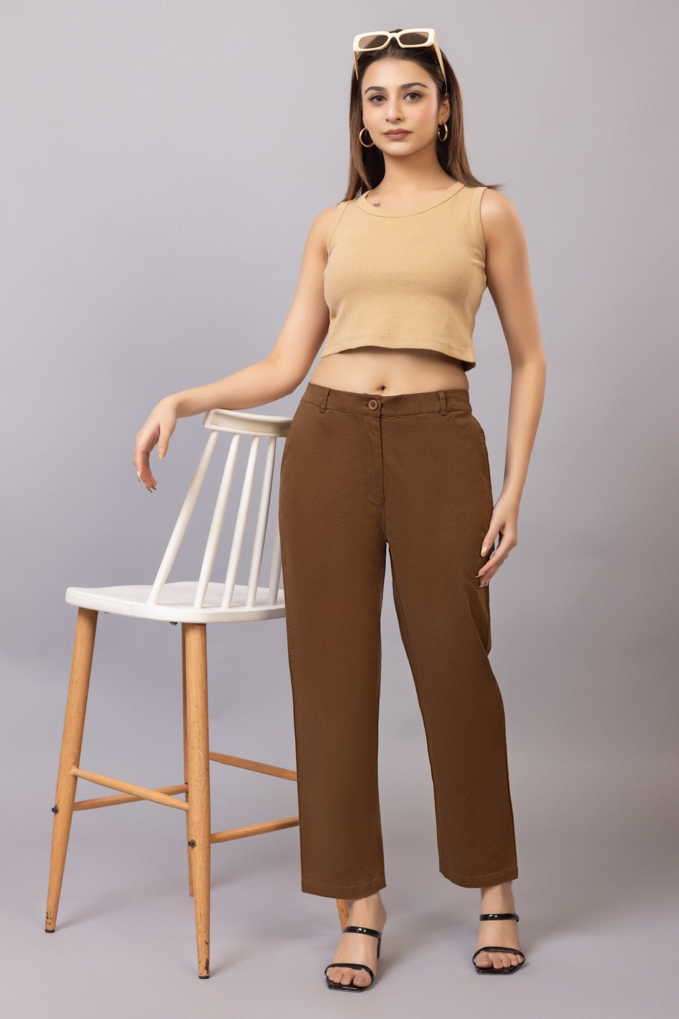 Olive chinos pants with extra comfort. [100% USA HQ Cotton Lycra] - Chinos