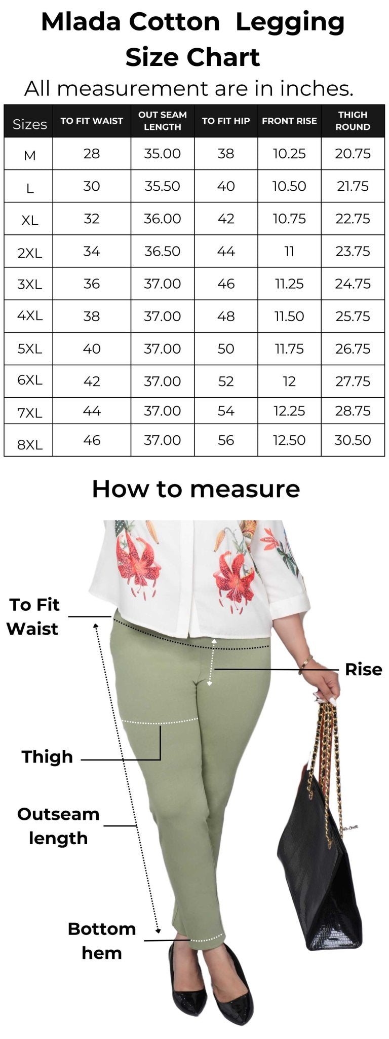 Olive cotton lycra legging - Cotton leggings