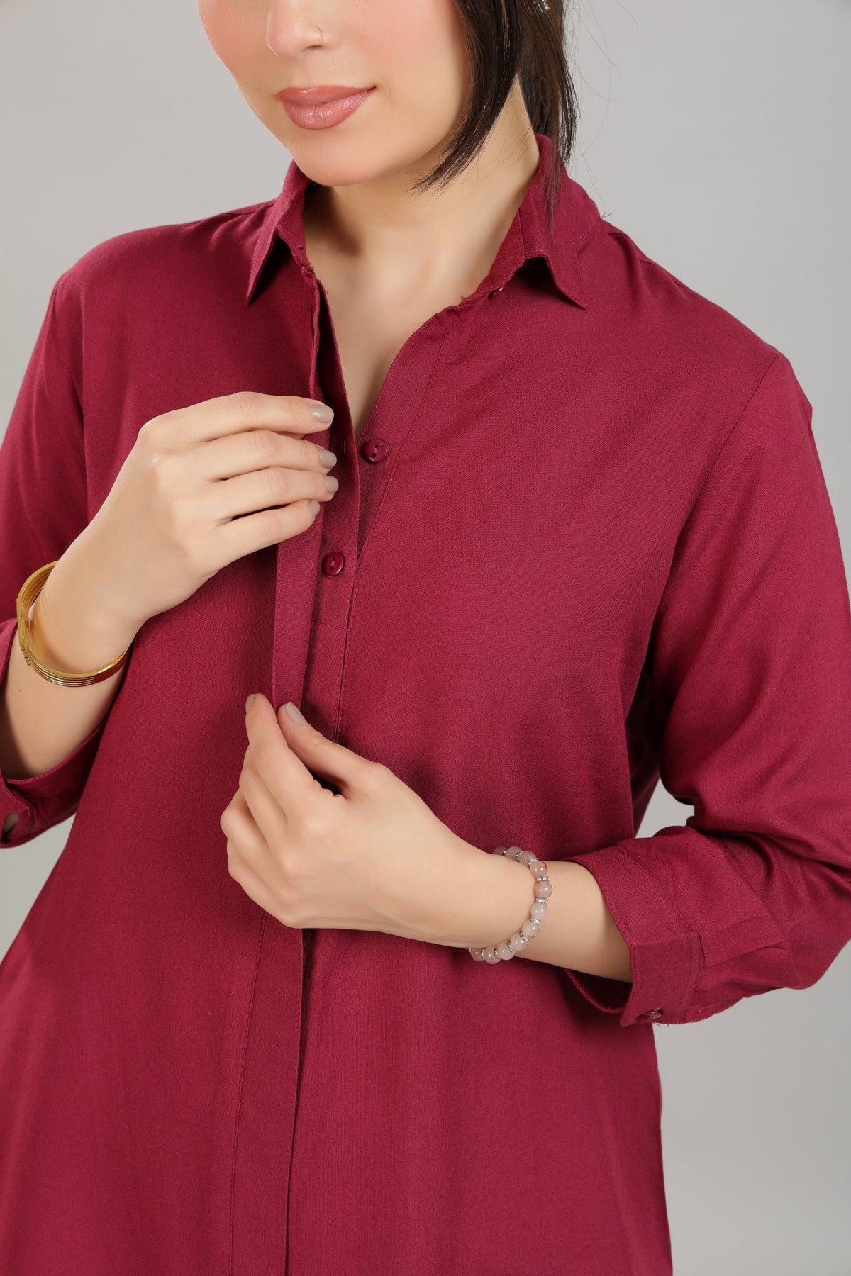 Onion long hemline shirt [ Premium 100% Rayon, Liva Certified ] -Long hemline shirt