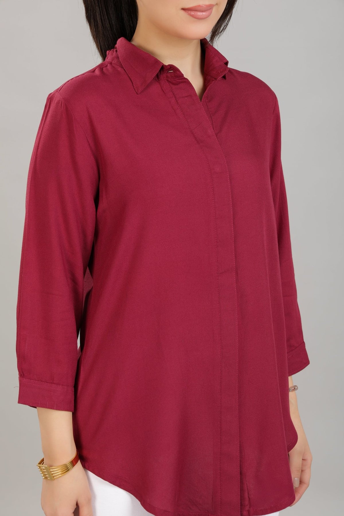 Onion long hemline shirt [ Premium 100% Rayon, Liva Certified ] -Long hemline shirt