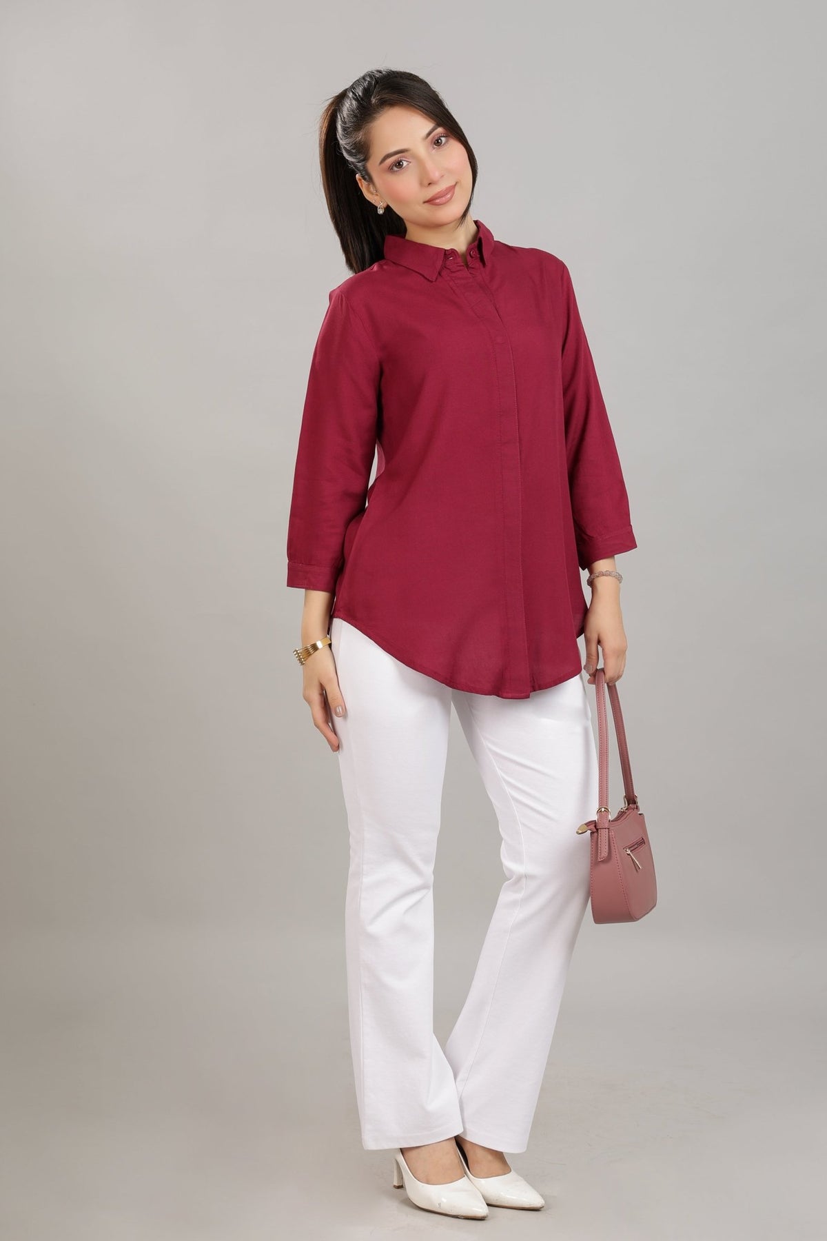 Onion long hemline shirt [ Premium 100% Rayon, Liva Certified ] -Long hemline shirt