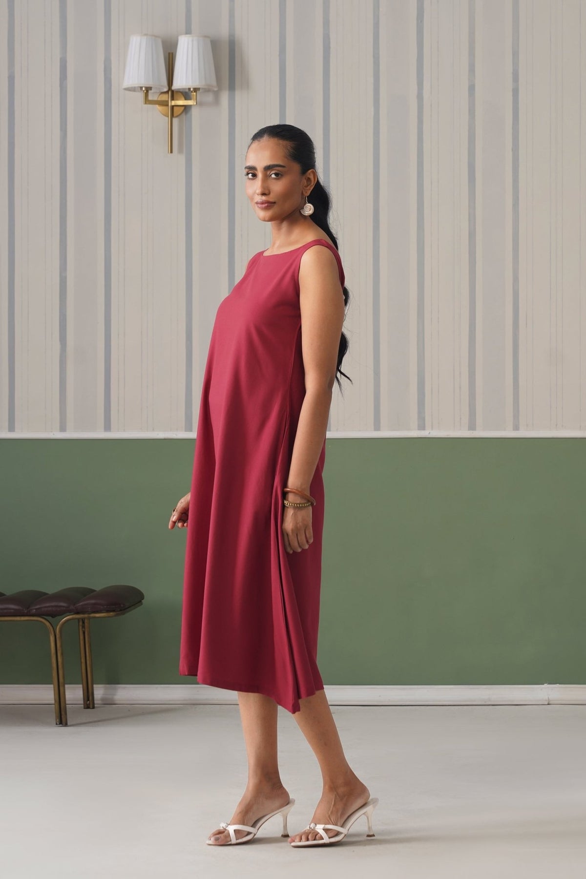 Onion rayon flare dress with pocket [ Premium 100% Rayon, Liva Certified ] -Rayon flare dress with pocket