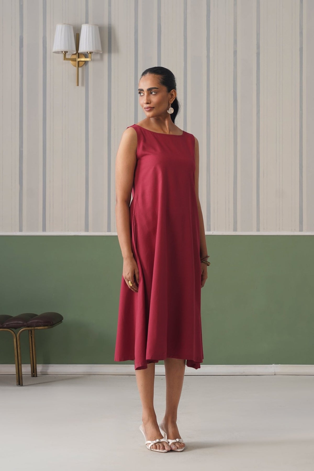Onion rayon flare dress with pocket [ Premium 100% Rayon, Liva Certified ] -Rayon flare dress with pocket