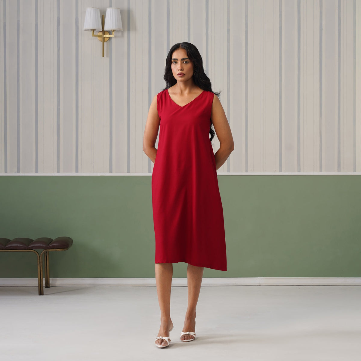Onion rayon line dress with pocket [ Premium 100% Rayon, Liva Certified ] -Rayon line dress with pocket