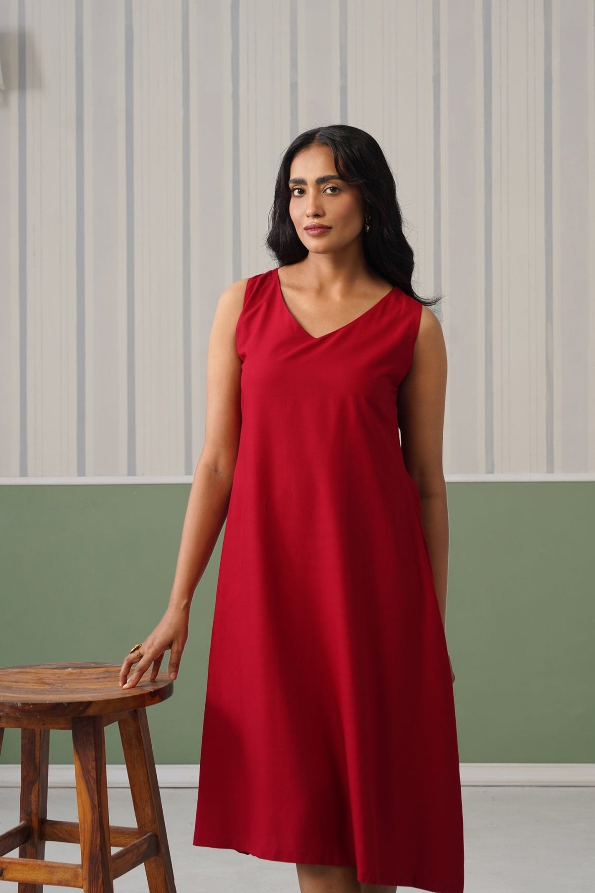 Onion rayon line dress with pocket [ Premium 100% Rayon, Liva Certified ] -Rayon line dress with pocket