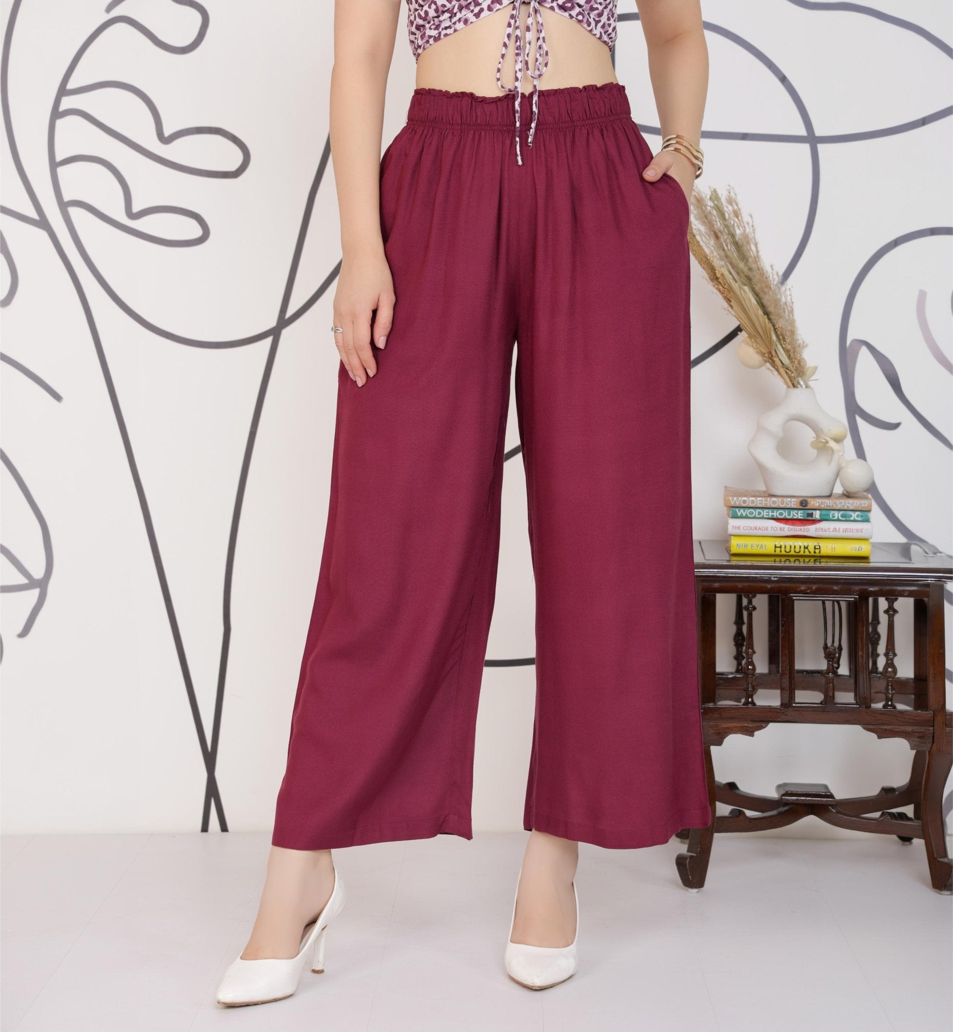 Onion rayon palazzo [ 100% Rayon, Liva Certified ] -Palazzo