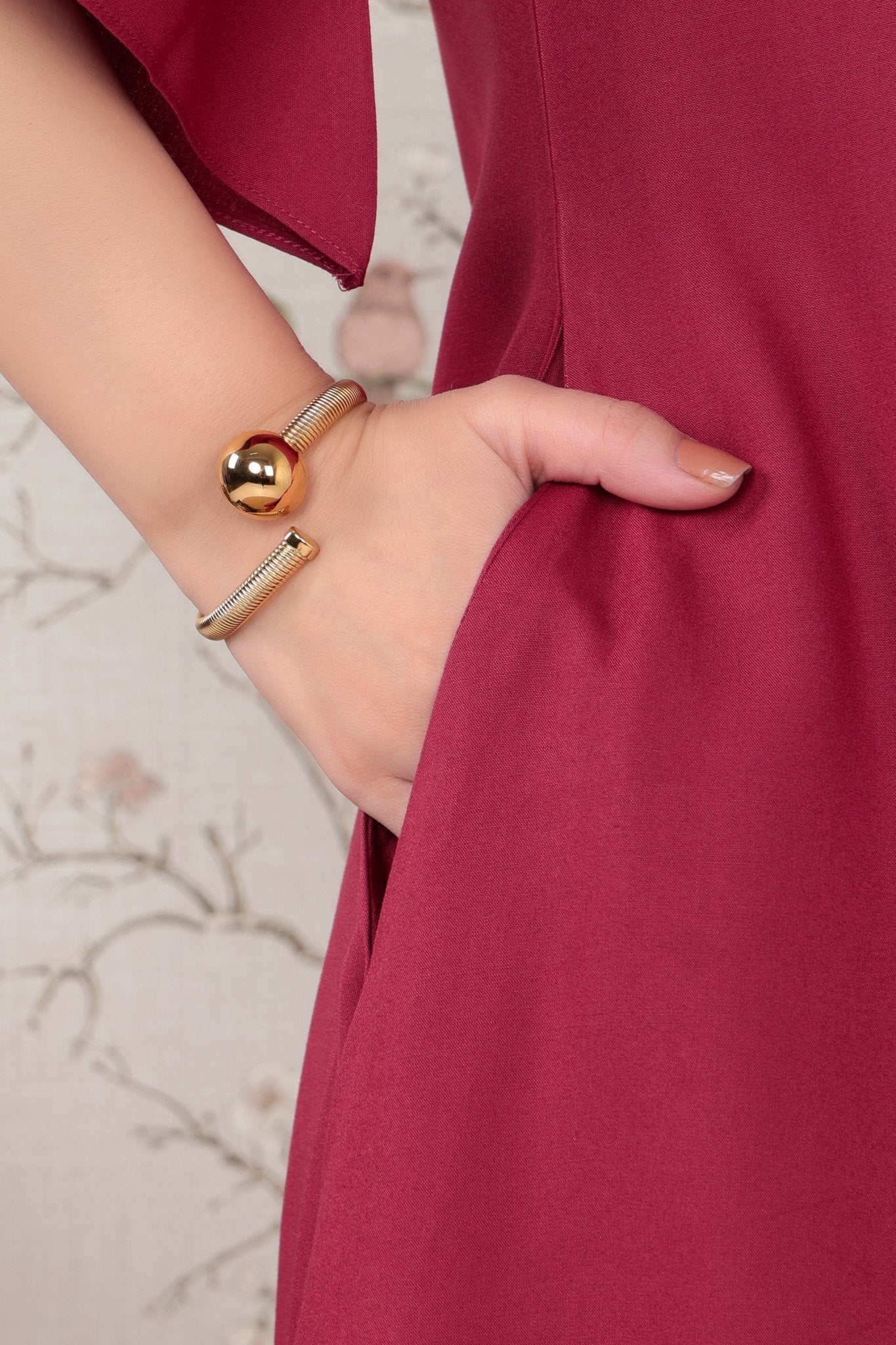 Onion v-neck line dress with sleeves [ Premium 100% Rayon, Liva Certified ] -Rayon flare dress with pocket