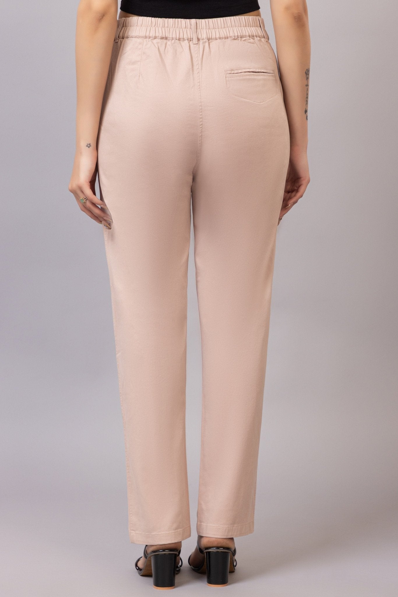Peach chinos pants with extra comfort. [100% USA HQ Cotton Lycra] - Chinos