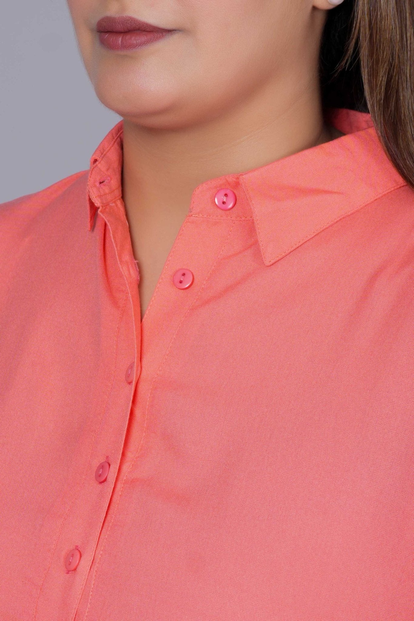Peach Longline Shirt [ 100% Rayon, Liva Certified ] - Long line shirt
