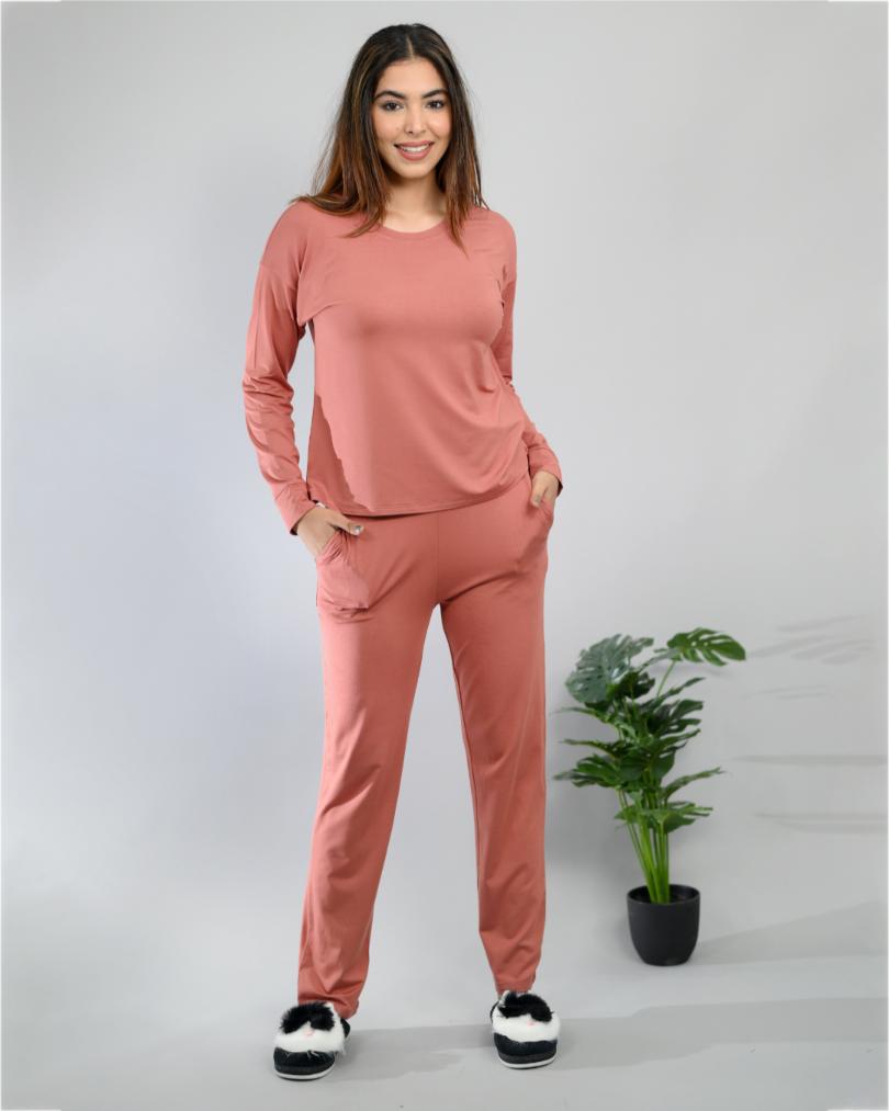 Peach loungewear coordinate set -Loungewear coordinate set