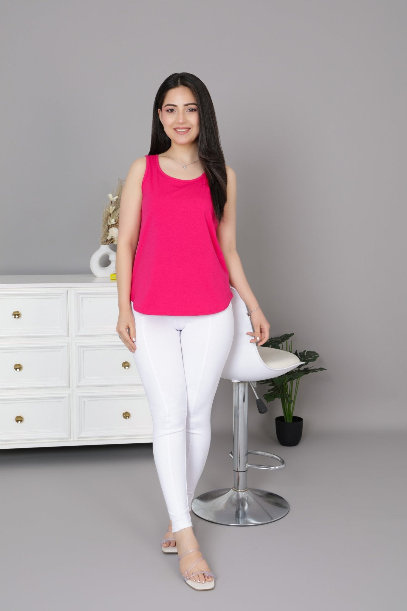 Pink Cotton vest [100% Cotton spandex] - Cotton vest