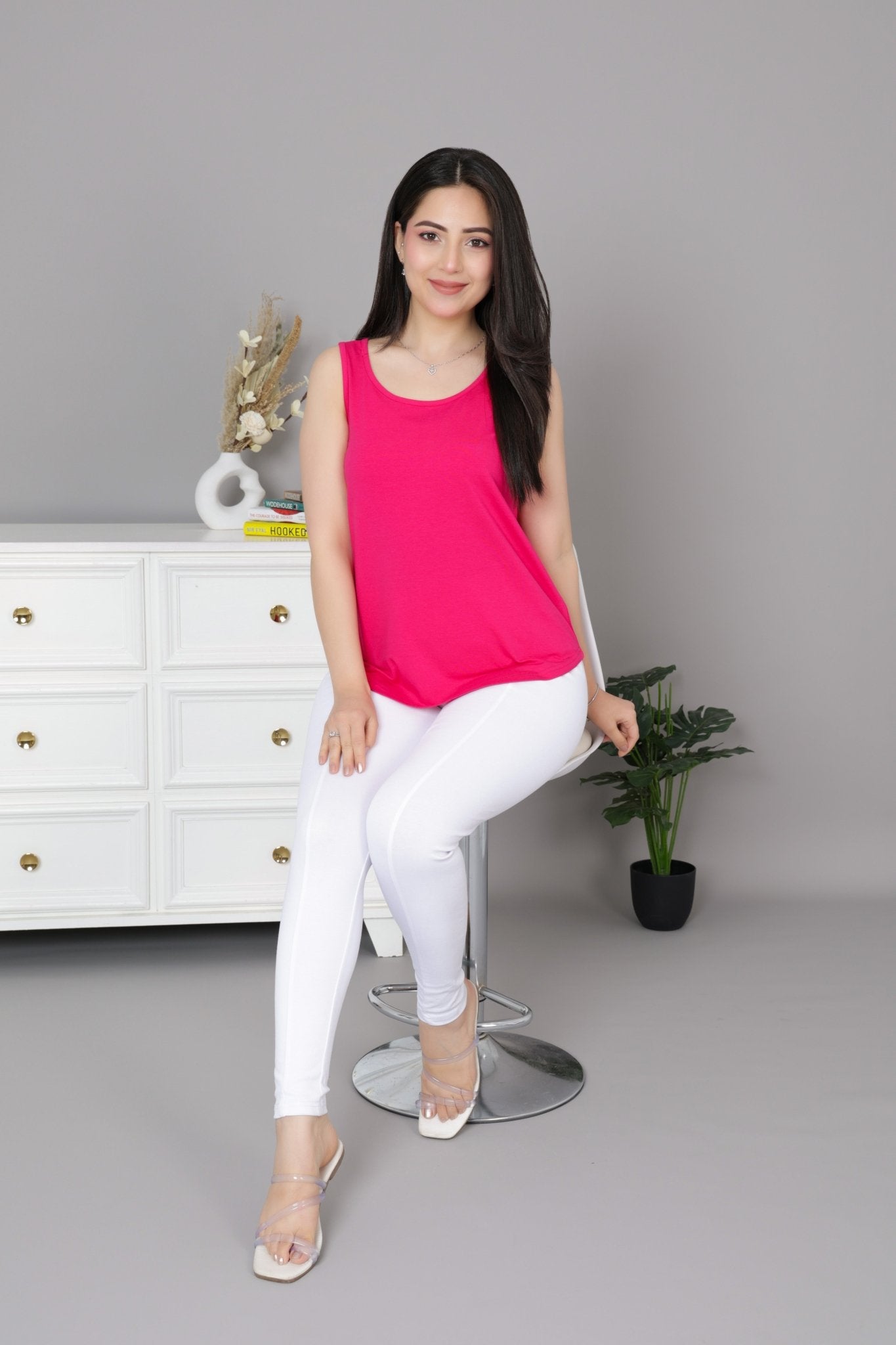 Pink Cotton vest [100% Cotton spandex] - Cotton vest