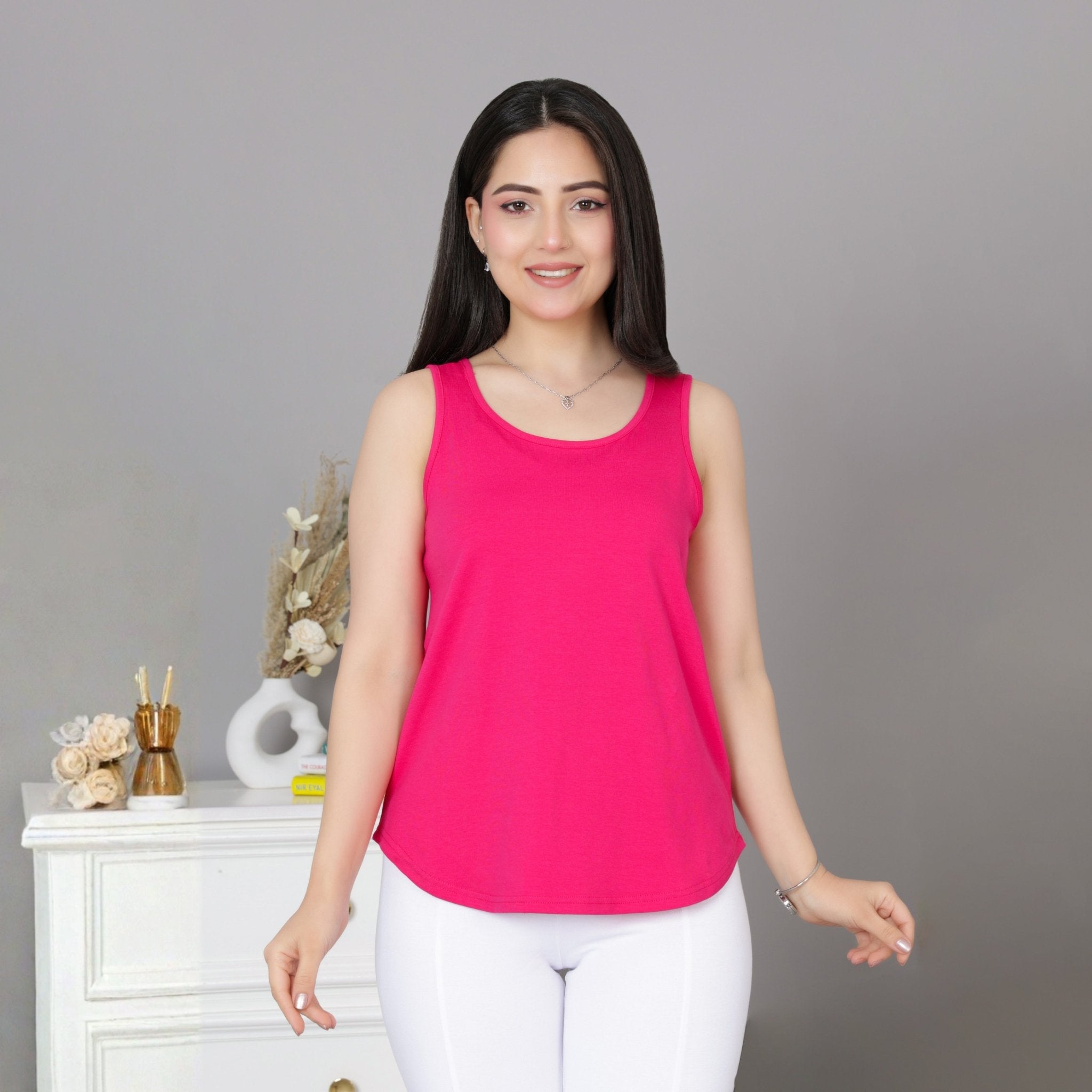 Pink Cotton vest [100% Cotton spandex] - Cotton vest