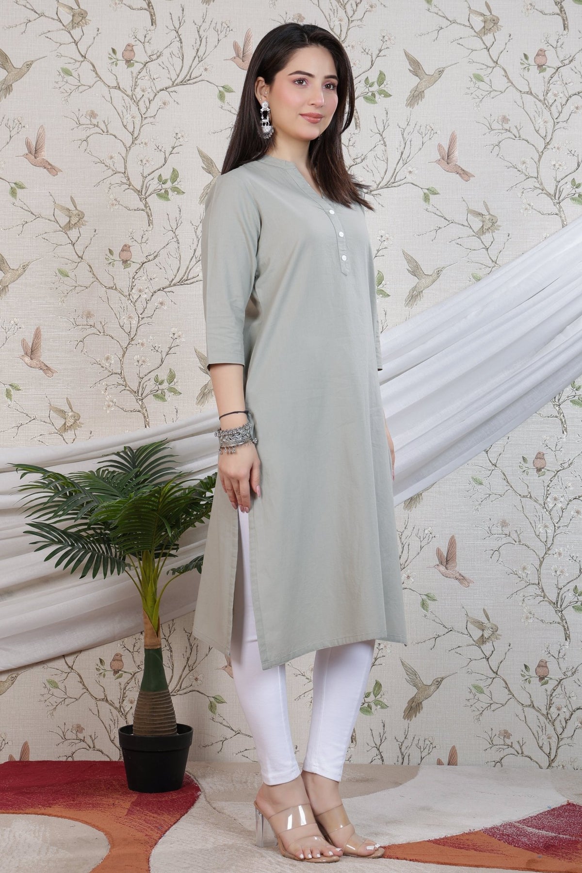 Pista 100% Premium Cotton Long Kurta -Cotton long kurta
