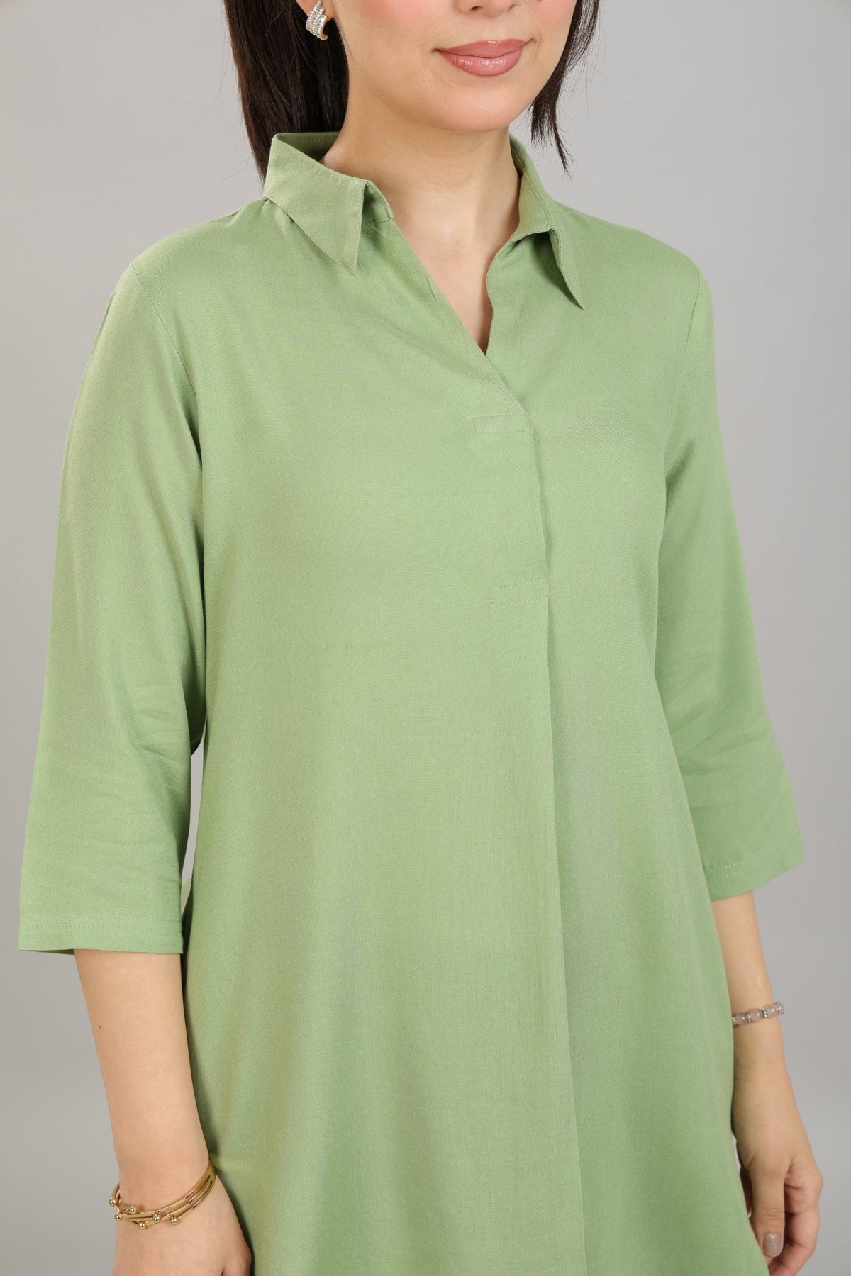 Pista Green rayon flare top [ Premium 100% Rayon, Liva Certified ] -Rayon flare top
