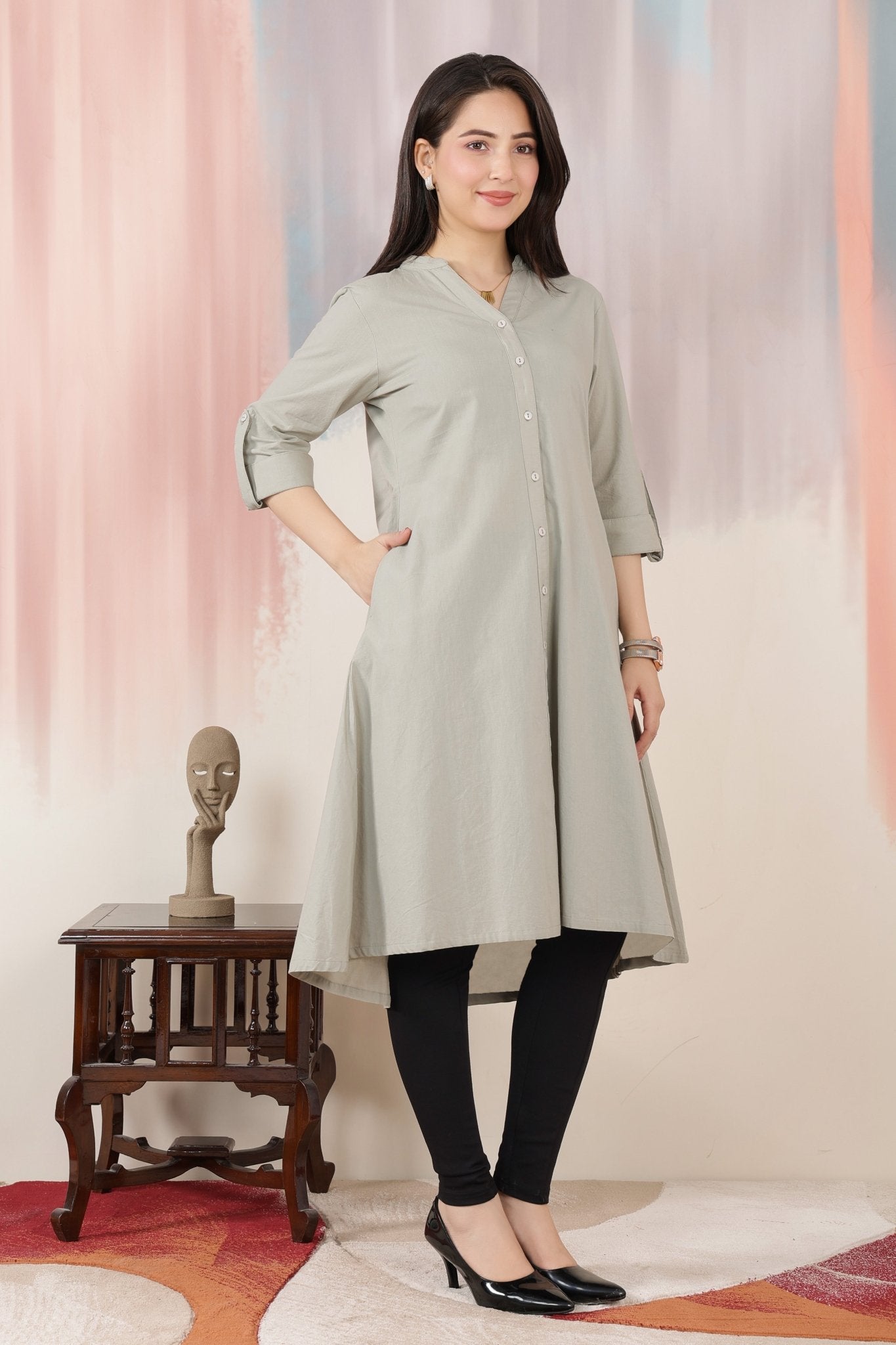 Pista Planket A Line Kurta [100% pure cotton] -planket a line kurta