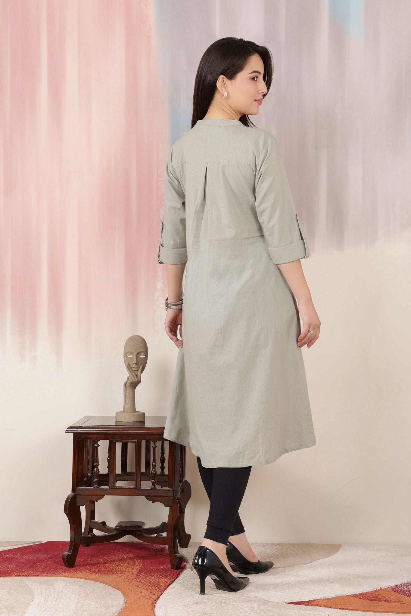 Pista Planket A Line Kurta [100% pure cotton] -planket a line kurta