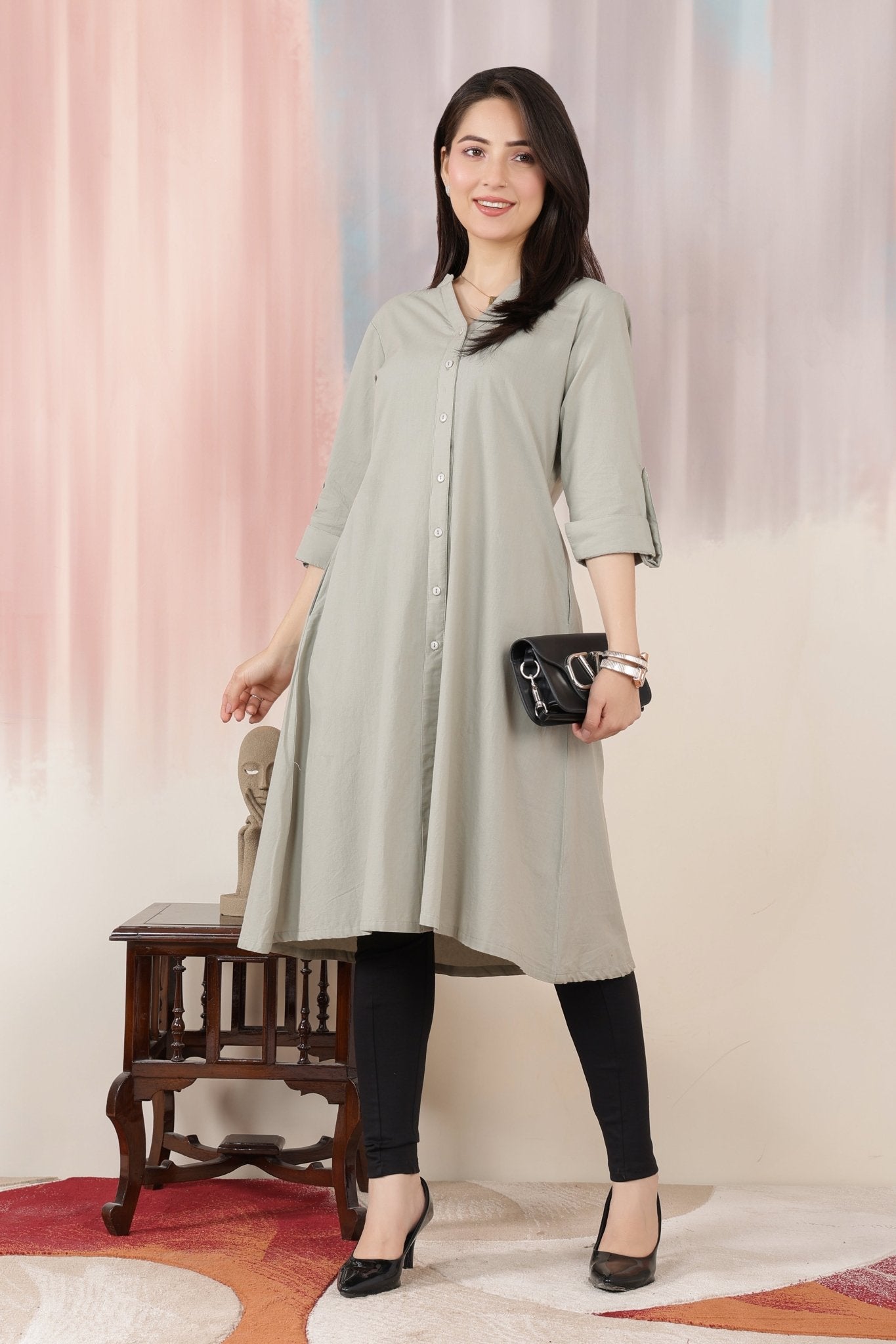 Pista Planket A Line Kurta [100% pure cotton] -planket a line kurta